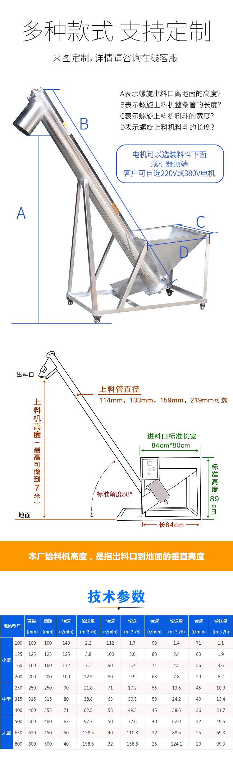 螺旋上料機(jī)參數(shù)